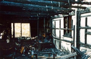 A photo of our family room a few days after the fire.