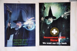 The Wizard of New Zealand - yes, there really is such a character - wants to save the Anglican Cathedral in The Square.